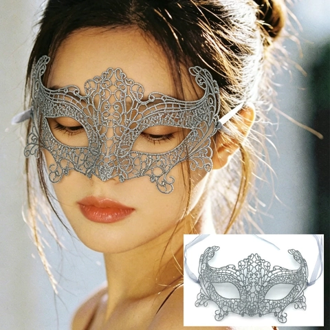Spitzen Maskerade Maske Ausgehöhlte Party Augenmaske Halloween Kostüm Requisiten Glitzer Phönix Fuchs Stil