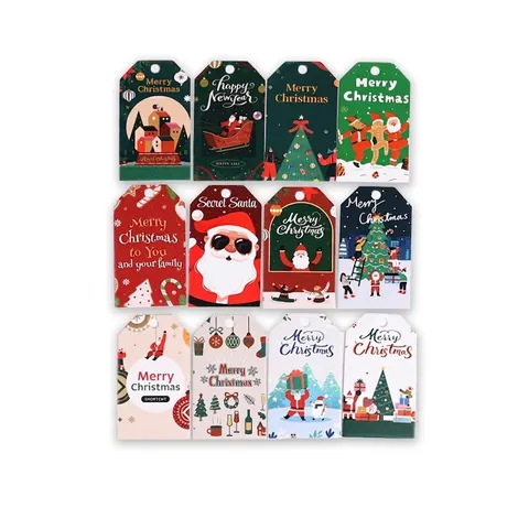 Etichette Regalo Di Natale In Carta Kraft E Cartoncino Bianco Etichette Appese Per Confezioni Regalo Festive Fai Da Te