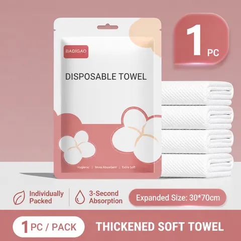 Disposable Compressed Bath Towel Thickened Viscose Fiber Absorbent Artificial Pearl Texture Individually Wrapped Travel Hotel