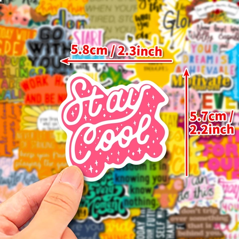 Motivational Quotes Inspirational Phrases Waterproof Vinyl Decals Laptop Luggage Decoration Colorful Aesthetic Stickers