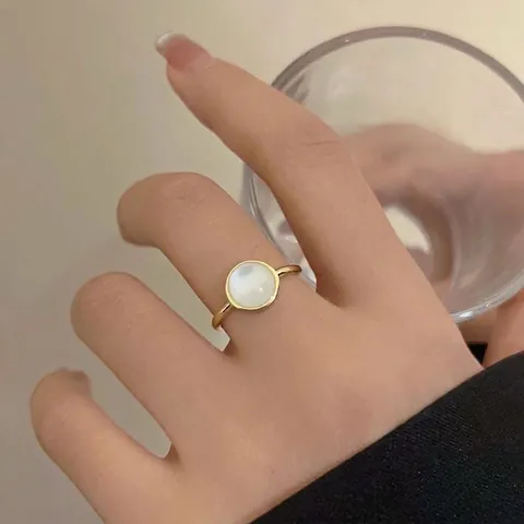 Vintage Alloy Artificial Pearl Flower Open Ring For Women Niche Minimalist Rhinestone Adjustable Finger Ring Fashion Jewelry Gift