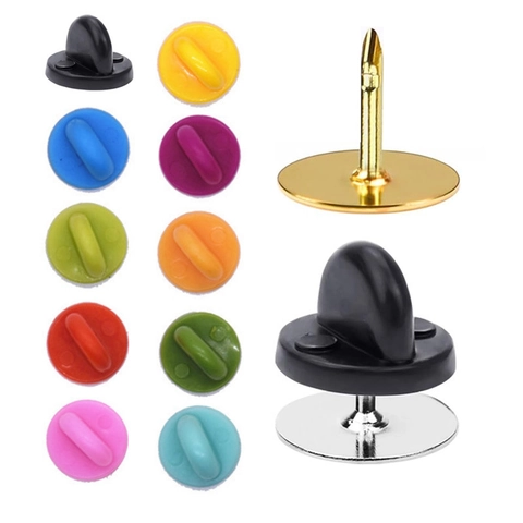 Brooch Pin Backs Butterfly Clutch Rubber Pin Backs For Badge DIY Jewelry Making Metal PVC Replacement Lapel Pin Findings
