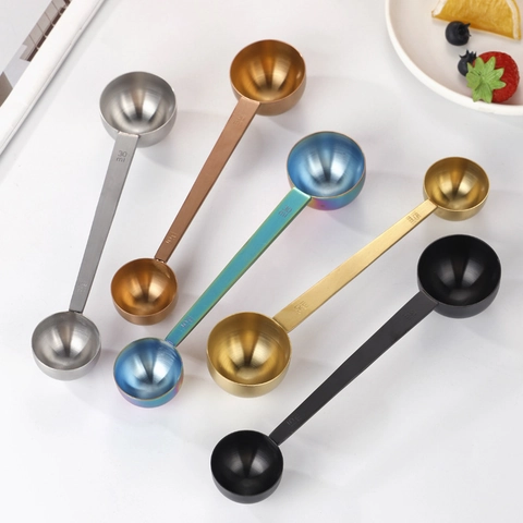 304 Stainless Steel Measuring Spoon Long Handle Coffee Scoop For Kitchen Baking Double Ended Dosing Tablespoon Multipurpose Measurement Tool