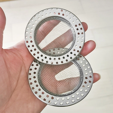 Filtro per Lavello in Acciaio Inossidabile a Rete Filtro di Scarico Cucina Tondo Quadrato Anti Intasamento Copertura Scarico Bagno Raccoglitore Capelli