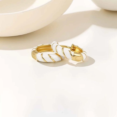 Pendientes de Aro de Cobre Esmaltado Vintage para Mujer Coloridos en Espiral Geométricos Joyería de Moda Accesorios para Fiestas