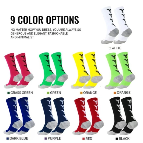 Men Professional Soccer Socks Anti Slip Dotted Mid Calf Athletic Sports Socks Breathable Towel Bottom Cushioning Football Socks