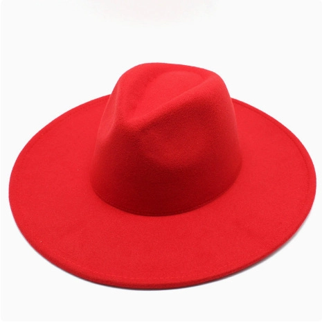 Wide Brim Fedora Hat Wool Felt Retro Jazz Style British Vintage Solid Color For Men Women