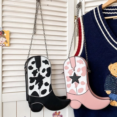 Sac Bandoulière En Forme De Botte De Noël Cuir PU Nouveauté Design De Chaussette Sac À Épaule De Fête Pour Femmes