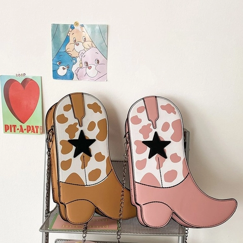 Sac Bandoulière En Forme De Botte De Noël Cuir PU Nouveauté Design De Chaussette Sac À Épaule De Fête Pour Femmes