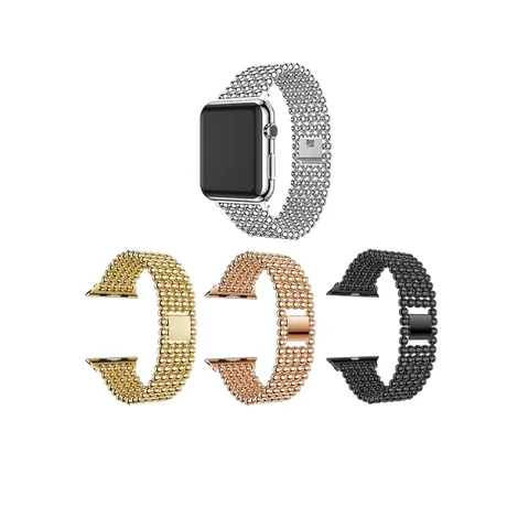 Cinturino di Ricambio in Metallo con Perline Compatibile con iWatch per Donna Gioielli di Moda Cinturino a Bracciale