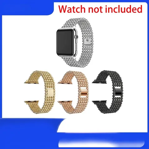 Cinturino di Ricambio in Metallo con Perline Compatibile con iWatch per Donna Gioielli di Moda Cinturino a Bracciale