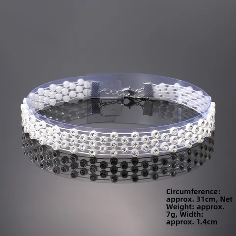Élégant Collier Choker en Perle Artificielle et Strass pour Femmes Douce Chaîne de Clavicule en Alliage de Résine Bijoux de Fête