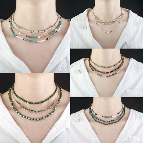 Böhmische Naturstein Perlenkette Für Damen Handgefertigt Vergoldetes Kupfer Süßwasserperle Choker Vintage Ethnisch Schmuck Geschenk