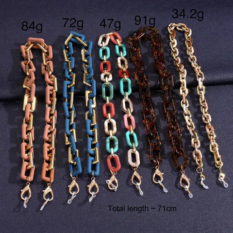 Fashion Acrylic Glasses Chain Anti-lost Eyewear Lanyard For Women Tortoiseshell Marble Pattern Mask Chain Holder Accessory