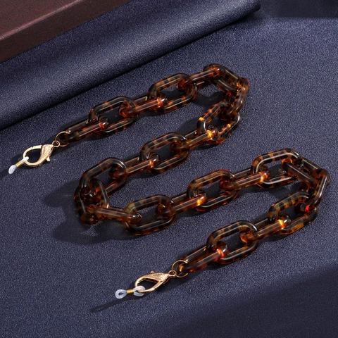 Fashion Acrylic Glasses Chain Anti-lost Eyewear Lanyard For Women Tortoiseshell Marble Pattern Mask Chain Holder Accessory