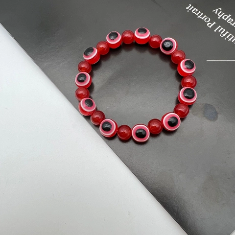 Evil Eye Beaded Bracelet Natural Stone Turquoise Beads Bohemian Style Elastic Hand String Jewelry For Women Gift