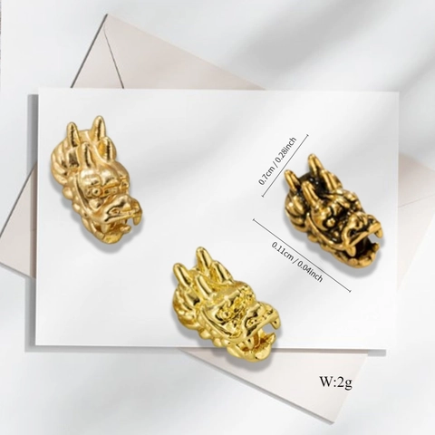 Vintage Alloy Dragon Head Beads Plated Zodiac Dragon Charms For DIY Bracelet Necklace Jewelry Making Retro Accessories