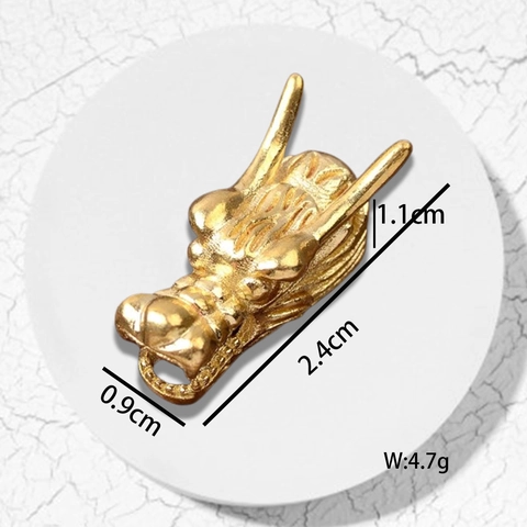 Vintage Alloy Dragon Head Pendant Beads For DIY Jewelry Making Bracelet Necklace Chinese Zodiac Dragon Head Relief Charm