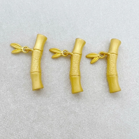 Alloy Bamboo Joint Jewelry Findings With Leaf Gold Matte Polished DIY Connectors For Necklace Bracelet Jewelry Making Gift
