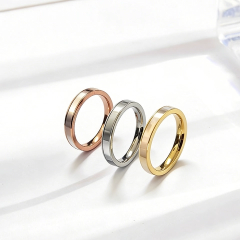 Minimalistische Titaniumstaal Witte Schelp Ring Voor Vrouwen Roségoud Goud Zilver Verguld Kunstparelmoer Mode Vingerring Sieraden