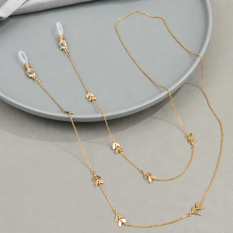 Multifunctionele Vergulde Koperen Brillenketting Anti-Verlies Oortelefoon Maskerhouder Minimalistische Pijl Bedel Halssnoer Mode Sieraden