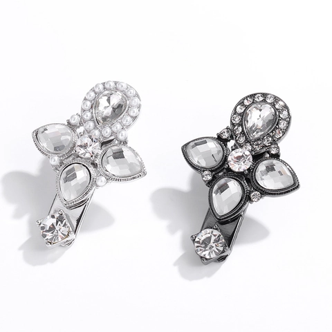 Fermagli per Capelli Vintage in Lega con Strass e Künstliche Perle per Donna Moda Geometrica Stella Fiore Becco d'Anatra Accessori