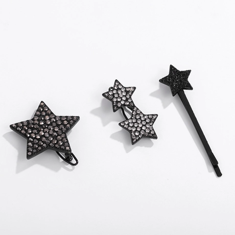 Korean Fashion Rhinestone Letter Star Hair Clip Set For Women Alloy Artificial Pearl Tassel Alphabet Hairpins Daily Hair Accessories
