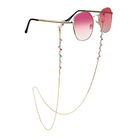 Multicolor Beaded Eyeglasses Chain Mask Holder For Women Gold Copper Link Anti-Lost Strap Earphone Chain Fashion Accessories