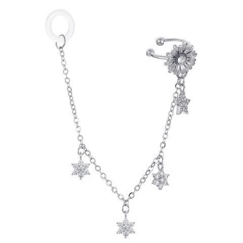 Anti-Lost Wireless Earphone Chain Earrings For Women Copper Zirconia Star Moon Heart Butterfly Ear Cuff Fashion Jewelry