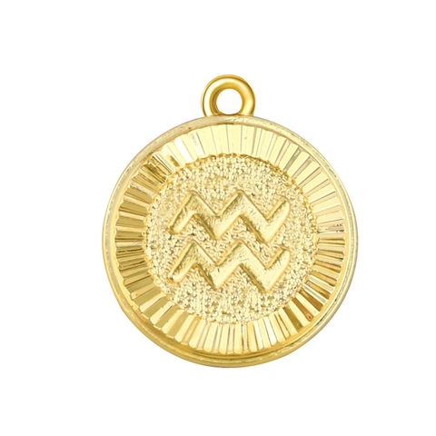 Ciondoli in Rame Placcato Oro Tondi Dodici Costellazioni Zodiacali Accessori per Gioielli DIY Charms per Collana da Donna Regalo Personalizzato