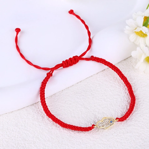 Handgemaakte Gevlochten Boze Oog Armband Voor Heren Dames Verstelbaar Hand Van Fatima Strass Charm Koordarmband Etnisch Cadeau