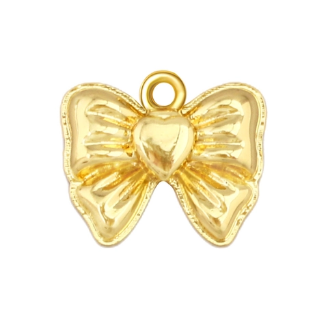 Verguld Koper Strik Hanger Hart Zirkonia Bedels Voor DIY Ketting Armband Maken Vrouwen Minimalistische Sieraden