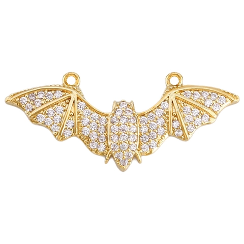 Gold Plated Copper Zirconia Bat Conch Wine Glass Cat Mask Pendants For DIY Jewelry Making Necklaces Party Accessories Charms