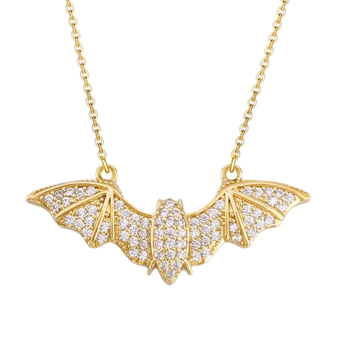 Vergoldete Kupfer Zirkonia Halskette Für Damen Elegante Martini Champagner Weinglas Fledermaus Schnecke Maske Schmuck