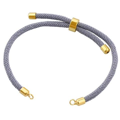 Cordón de Pulsera Trenzado Ajustable Accesorios de Joyería de Cobre Chapado en Oro Hebilla Deslizante DIY Hecho a Mano