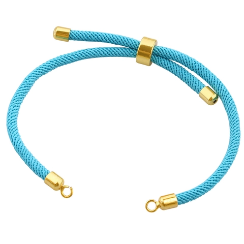 Cordón de Pulsera Trenzado Ajustable Accesorios de Joyería de Cobre Chapado en Oro Hebilla Deslizante DIY Hecho a Mano