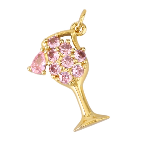 Vergoldetes Kupfer DIY Schmuck Anhänger Charms Blume Palme Weinglas Kalebasse Design Für Halskette Armband Herstellung