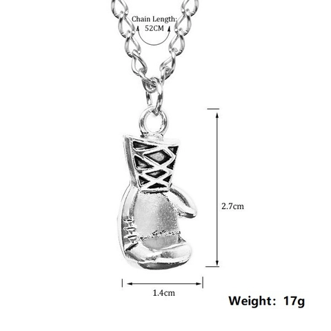 Collana con Ciondolo a Forma di Guantone da Boxe in Lega Retro Punk Gioielli Sportivi per Uomo Donna Catena Placcata Oro Argento Antico