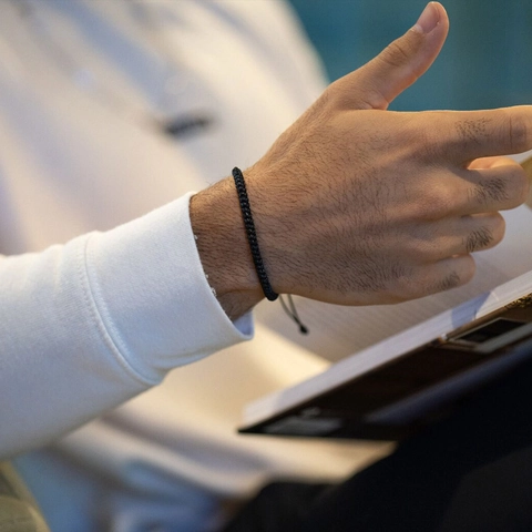 Natuurlijke Tijgeroog Lavasteen Kralen Armband Voor Vrouwen Mannen Yoga Energie Chakra Verstelbaar Gevlochten Koord Magnetische Koppel Armband