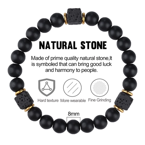 Natuurlijke Tijgeroog Lavasteen Kralen Armband Voor Vrouwen Mannen Yoga Energie Chakra Verstelbaar Gevlochten Koord Magnetische Koppel Armband