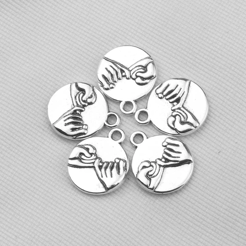 Vintage Alloy Pendants For DIY Jewelry Making Round Pinky Swear Tree Of Life Heart Boxing Glove Charms Bracelet Necklace
