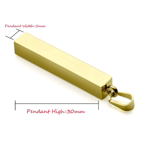 Minimalist Stainless Steel Bar Pendant Necklace Personalized Geometric Rectangle Vertical Column Necklaces For Women Men Jewelry Gift