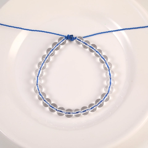 Handgefertigtes Gewebtes Wunscharmband Mit Transparenten Glasperlen Verstellbares Wachsseil Karte Geschenk Für Paare Damen Herren Schmuck