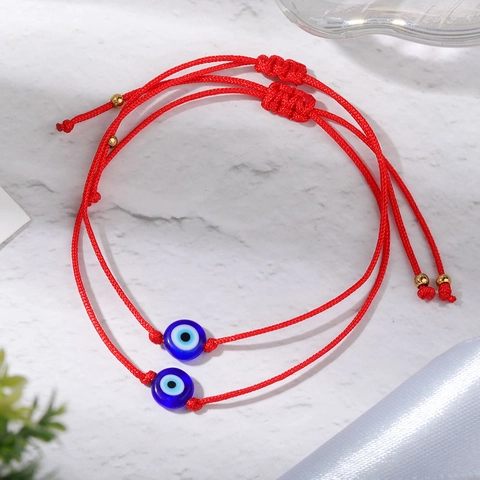 Handmade Woven Evil Eye Bracelet For Women Men Adjustable Braided Rope Amulet Protection Lucky Jewelry Glass Glaze Beads
