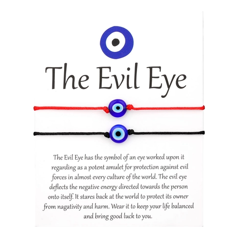 Handmade Woven Evil Eye Bracelet For Women Men Adjustable Braided Rope Amulet Protection Lucky Jewelry Glass Glaze Beads