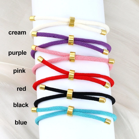 Handmade Braided Rope Bracelet Copper Heart Charm Alphabet Letter Bead Adjustable Friendship Jewelry Gift Women Couples