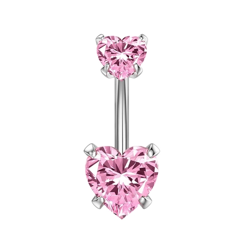 Stainless Steel Zirconia Heart Butterfly Flower Dangle Belly Rings Umbilical Piercing For Women Fashion Body Jewelry