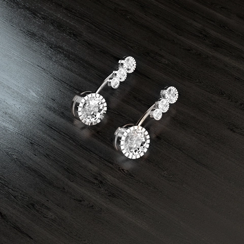 Edelstahl Bauchnabelpiercing Vier Runde Zirkonia Gebogene Stange Nabel Piercing Schmuck Für Damen Körper Schmuck