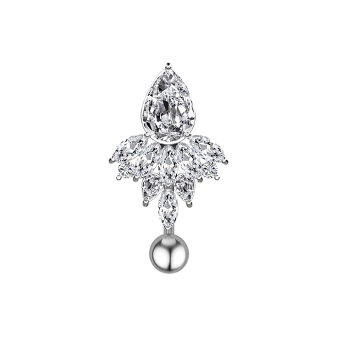 Stainless Steel Zirconia Belly Button Rings For Women Cross Butterfly Infinity Navel Rings Rose Gold Silver Piercing Jewelry