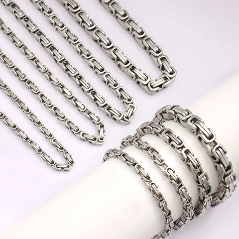 Collana A Catena Bizantina In Acciaio Inossidabile Gioielli Pesanti Stile Hip Hop Per Uomo E Donna